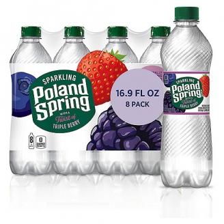 Poland Spring - Triple Berry Sparkling Water (8 pack cans)