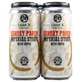 Exhibit 'A' Brewing Company - Sunday Paper Imp Stout W/ Coffee (4 pack cans) (4 pack cans)
