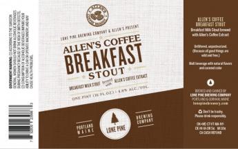 Lone Pine Brewing Company - Allen's Coffee Breakfast Stout (4 pack 16oz cans) (4 pack 16oz cans)